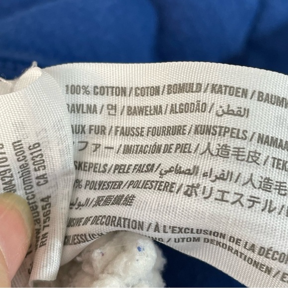 Abercrombie & Fitch Sherpa Jacket 100% Cotton Puff Letters Size Medium - Picture 5 of 7